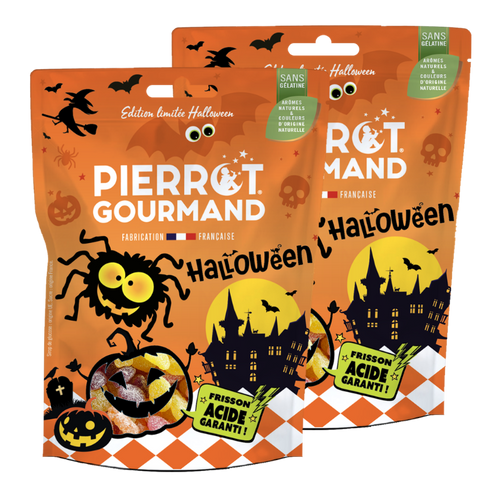 Sachet de bonbons acides HALLOWEEN - Lot de 2 - Pierrot Gourmand - 1