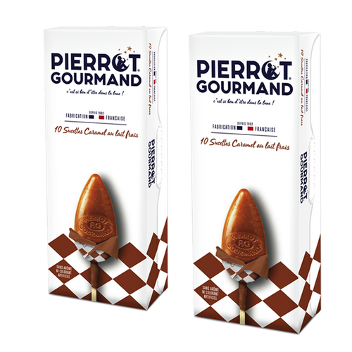 Lot de 2 étuis sucettes caramel au lait frais - Pierrot Gourmand - 1