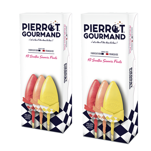 Lot de 2 étuis sucettes saveurs fruits - Pierrot Gourmand - 1