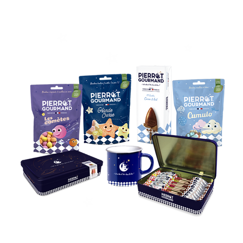 Coffret Cadeau Gourmand  – Sucettes, Bonbons & Mug - Pierrot Gourmand - 1
