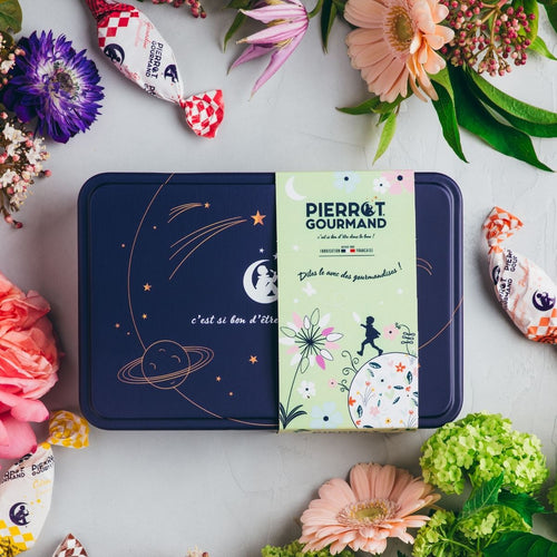 Boite Métal 20 sucettes fer de lance Fruits et Caramel - printemps - Pierrot Gourmand - 2